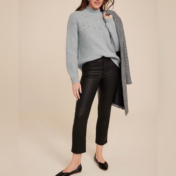 Maurices Gray Sweater with Pearl Accents - Picture 8 of 9